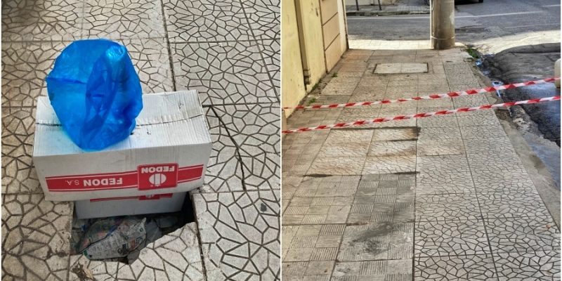 Αυξημένα αντανακλαστικά από τον δήμο της Πάτρας - Έκλεισαν την… τρύπα του πεζοδρομίου τρυπα πεζοδρομιο