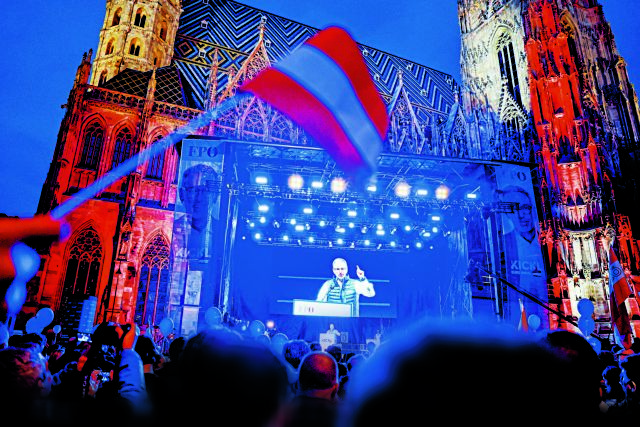 Freedom Party of Austria rally ahead of parliamentary elections in Vienna