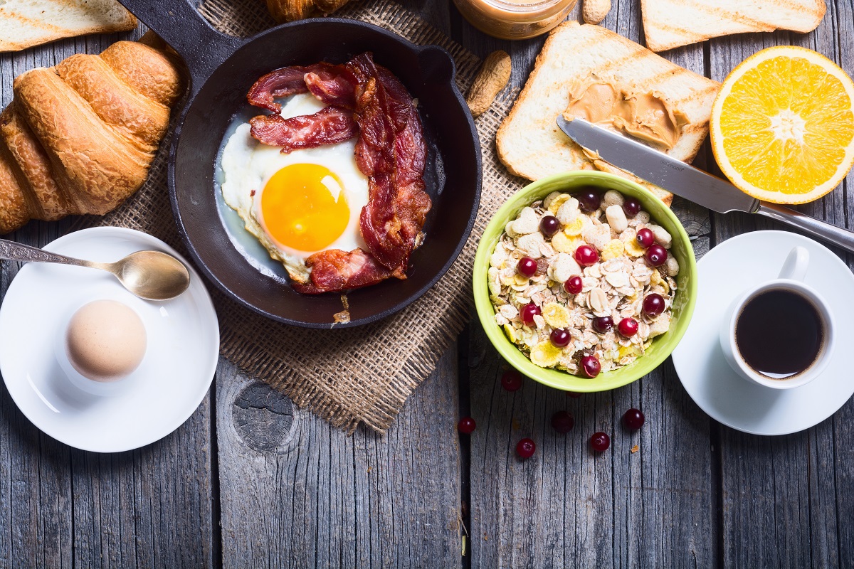 Breakfast,Including,Coffee,,Fried,Egg,,,Croissant,,Orange,Juice,,