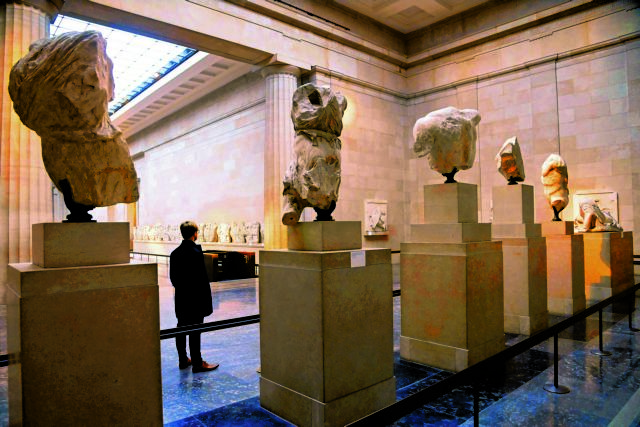 Parthenon sculptures on display at British Museum in London