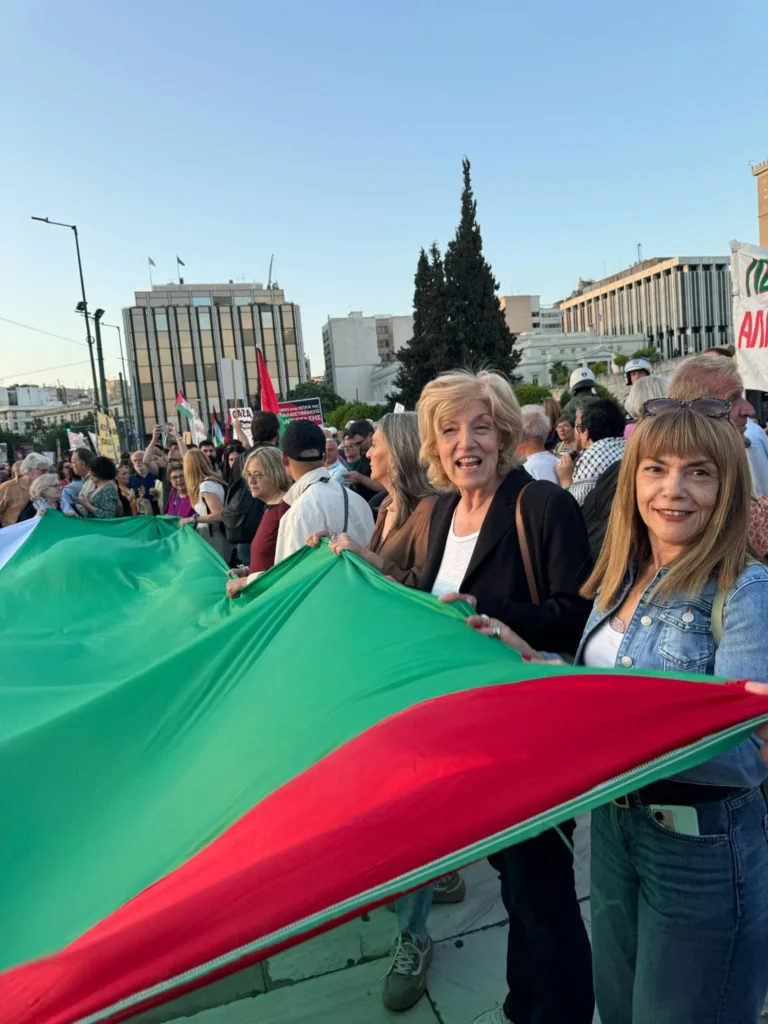 Στην συγκέντρωση για την Παλαιστίνη η Σία Αναγνωστοπούλου
