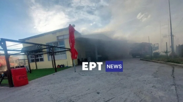 Μεγάλη φωτιά σε σούπερ μάρκετ στη Λέσβο – Νεκρή μία γυναίκα