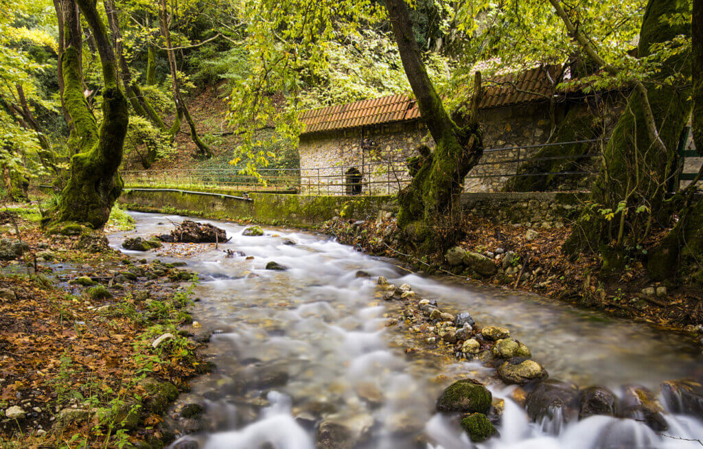 Small,Waterfall,Into,The,Forest,,Kalavryta,,Greece